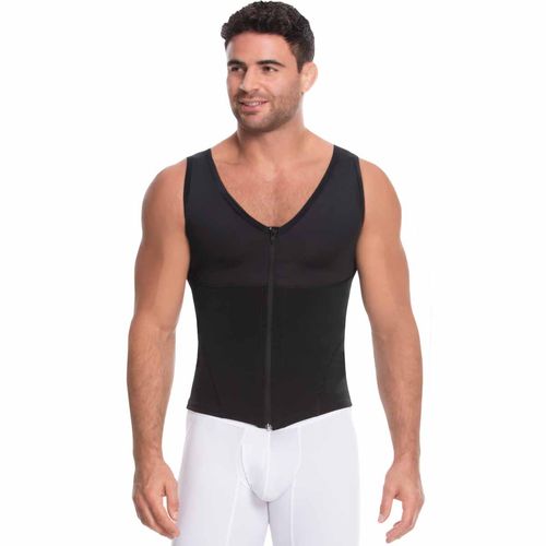 Chaleco masculino de compresión total con cremallera y soporte postural