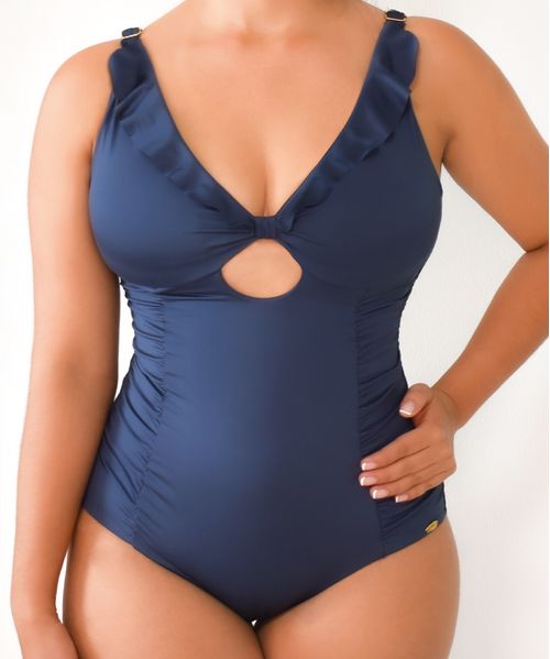 Vestido de baño con control medio de abdomen y realce de glúteos