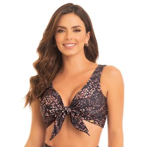 Top de vestido de baño con realce de glúteos y control de espalda