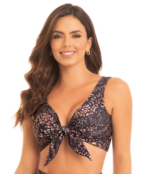 Top de vestido de baño con realce de glúteos y control de espalda