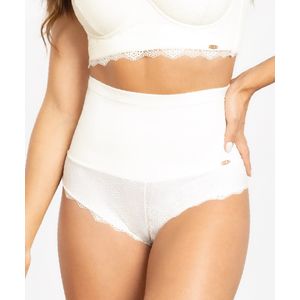 Panty tipo cachetero con encaje y control medio