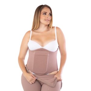 Faja postquirúrgica abdominal con espuma y soporte ajustable