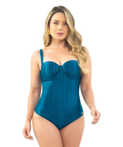 Vestido de baño strapless moldeador con soporte de busto y control de cintura