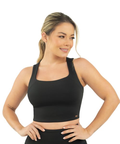 Crop Top deportivo con soporte en busto y cargaderas anchas