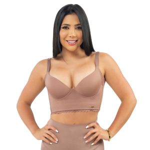 Brasier en encaje con realce de busto y soporte en la base