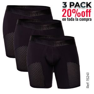 Paquete x 3 bóxer medio deportivo con moldeo y mallas transpirables