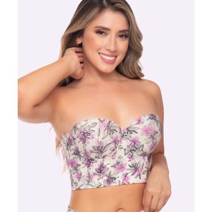 Brasier con realce de busto y cubrimiento alto cubrimiento en espalda con control