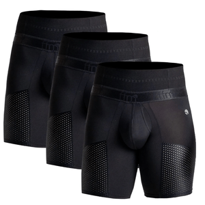 3 Pack bóxer de alta compresión abdominal con varillas laterales de soporte
