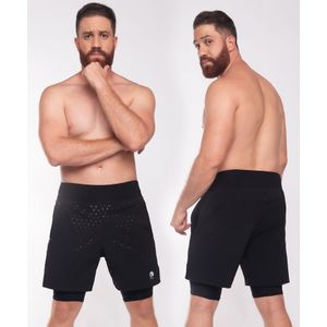 Pantaloneta deportiva con lycra interna con control abdominal y bolsillos internos