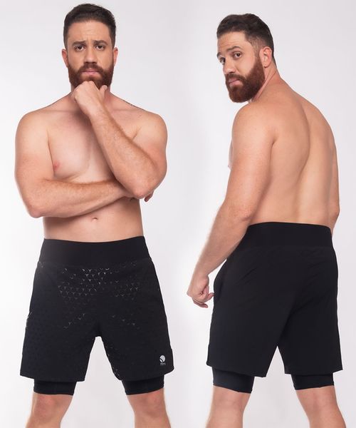 Pantaloneta deportiva con lycra interna con control abdominal y bolsillos internos
