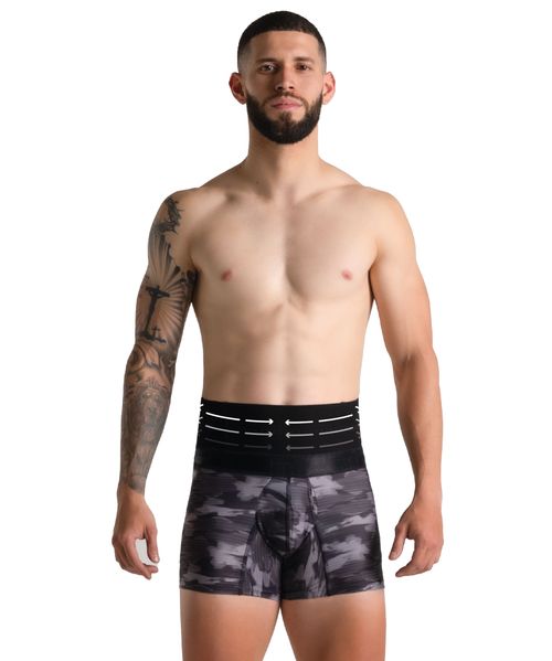 Bóxer deportivo estampado con control abdominal