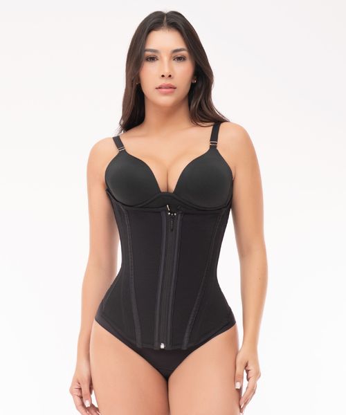 Cinturilla corset strapless de alto control con broches, cierre invisible y varillas