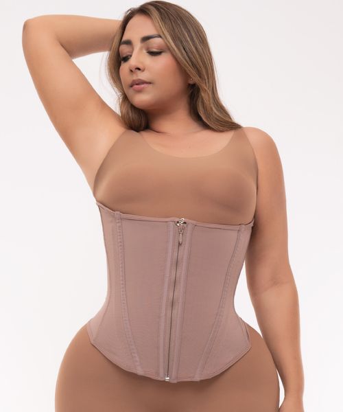 Cinturilla corset strapless de alto control con broches, cierre invisible y varillas