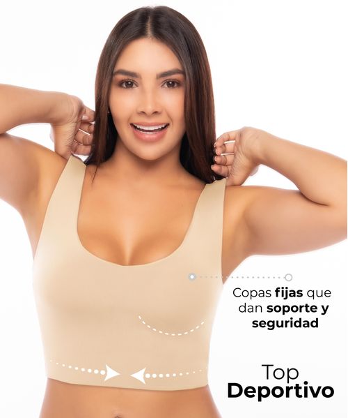 Top deportivo de alto soporte con cargaderas anchas