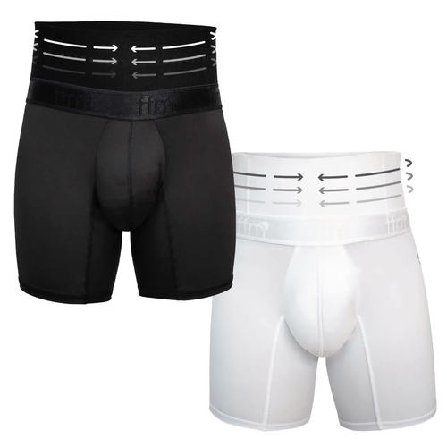 Pack x 2 bóxers con control abdominal y varillas de soporte lateral blanco y negro