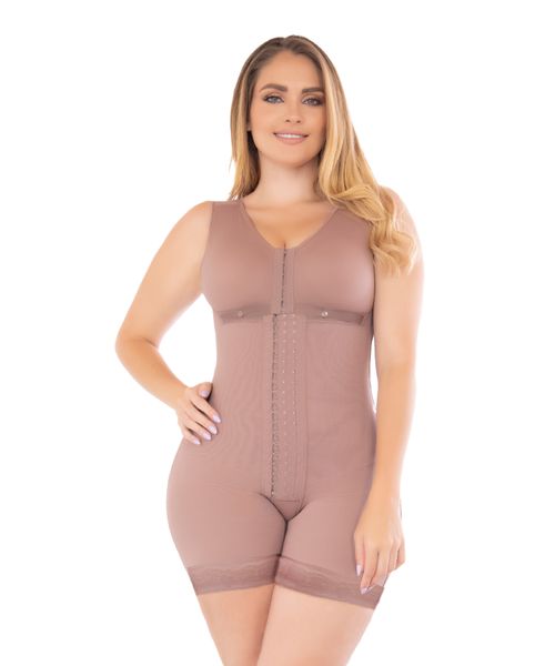 Faja postquirúrgica media pierna con brasier de alta compresión