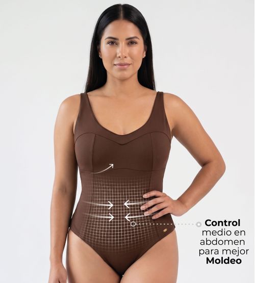 Body escote cuadrado con control de abdomen