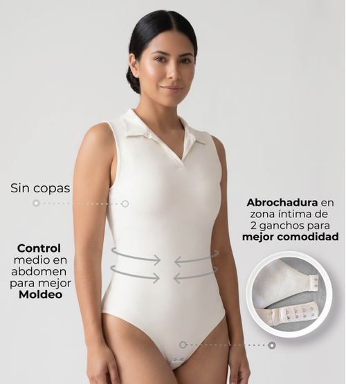 Body cuello polo con control de abdomen