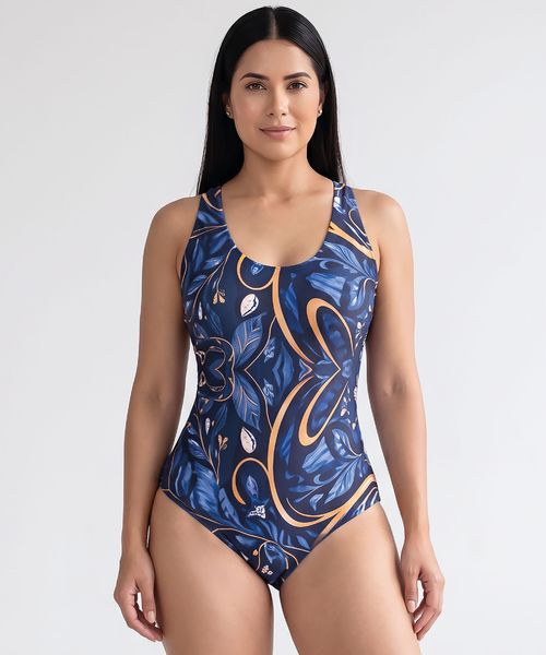Vestido de baño entero con copas fijas y control
